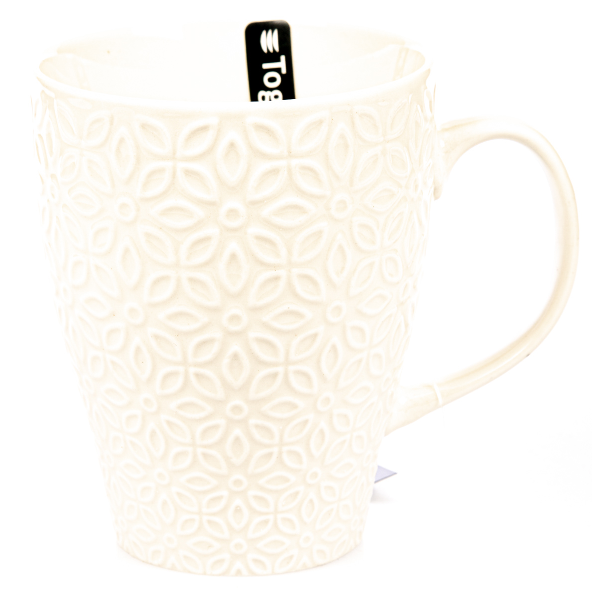 Service à Thé Tognana Margaret - 6 Tasses Avec Soucoupes - Porcelaine Bone China Blanche - Décor Relief élégant