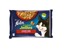Felix Sensations Jellies Kapsy pro kočky hovězí+kuřecí 4x85g