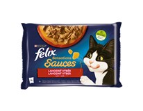 Felix Sensations Sauces Kapsička pro kočky krůta+jehněčí 4x85g