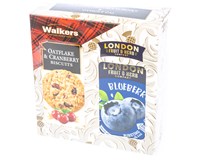 London Fruit&Herb Blueberry dárková sada Čaj ovocný + Walkers sušenky 1x190g