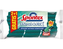 Spontex 3 Scrub&Flex houbička antibakteriální 2+1ks