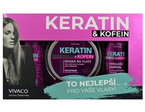 Vivaco Keratin&Kofein dárková sada (posil. šampon 200ml+maska oplach. 200ml+balzám 200ml) kazeta