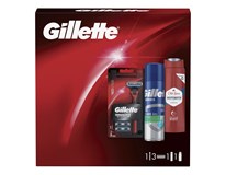 Gillette dárková sada (Mach3 holicí strojek+3 holicí hlavice+Old Spice sprch. gel 250ml+Sensitive gel na hol.)