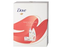 Dove Renewing Glow dárková sada (sprch. gel Renew. Glow 250ml+antip. sprej Powder Soft 150ml+krém. tableta Pink 90g) kazeta