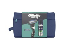 Gillette dárková sada (Mach3 holící strojek + náhradní hlavice + gel na hol. 200ml + cestovní taška)