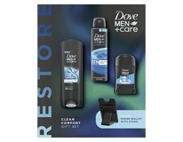 Dove Men + Care dárková sada (sprch. gel 250ml + deo 150ml + deo stick 50ml) kazeta peněženka
