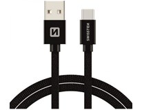 SWISSTEN Kabel USB/ USB-C 2 m text černý 1 ks