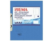 SIGMA Desky - rychlovazač závěsný půlený RZP modré 10 ks