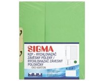 SIGMA Desky - rychlovazač závěsný půlený RZP zelené 10 ks