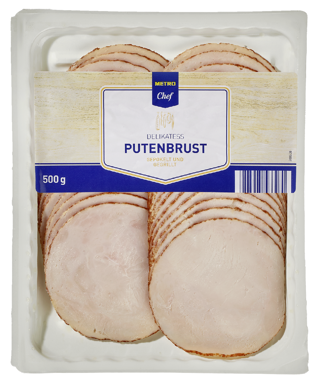 METRO Chef Delikatess Putenbrust geschnitten gegrillt gekühlt - 500 g Packung