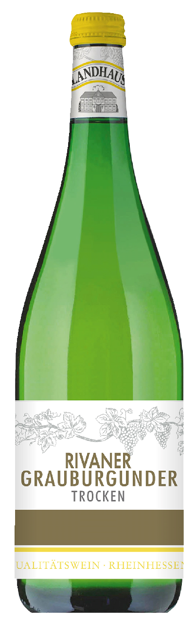 Landhaus Rivaner Grauburgunder Weißwein, Trocken - 1 l Flasche