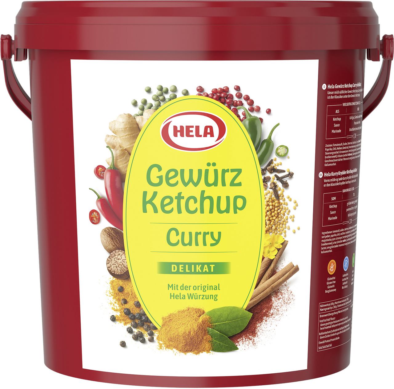 Hela Gewürzketchup Curry delikat - 10 kg Eimer