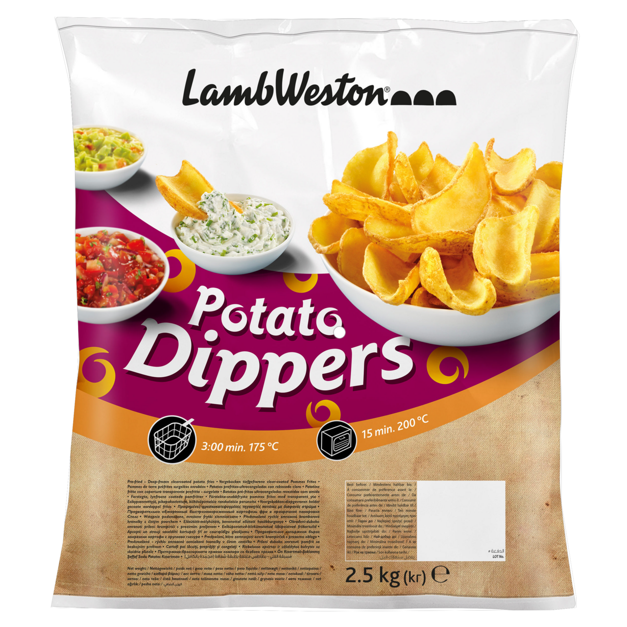 Lamb Weston Potato Dippers tiefgefroren - 2,5 kg Beutel