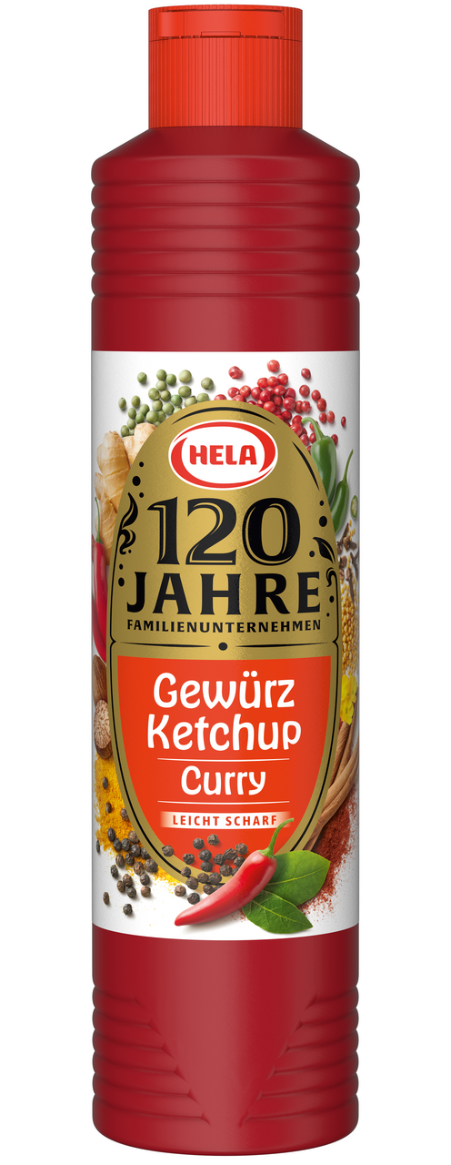 Hela Gewürz Ketchup Curry scharf - 800 ml Flasche