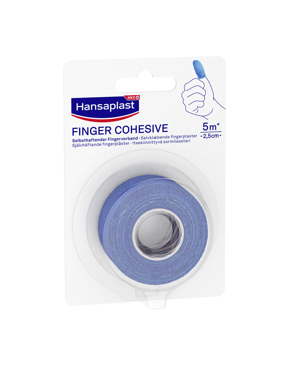 Hansaplast Fingerverband selbsthaftend 2,5 cm x 5 m blau - Packung