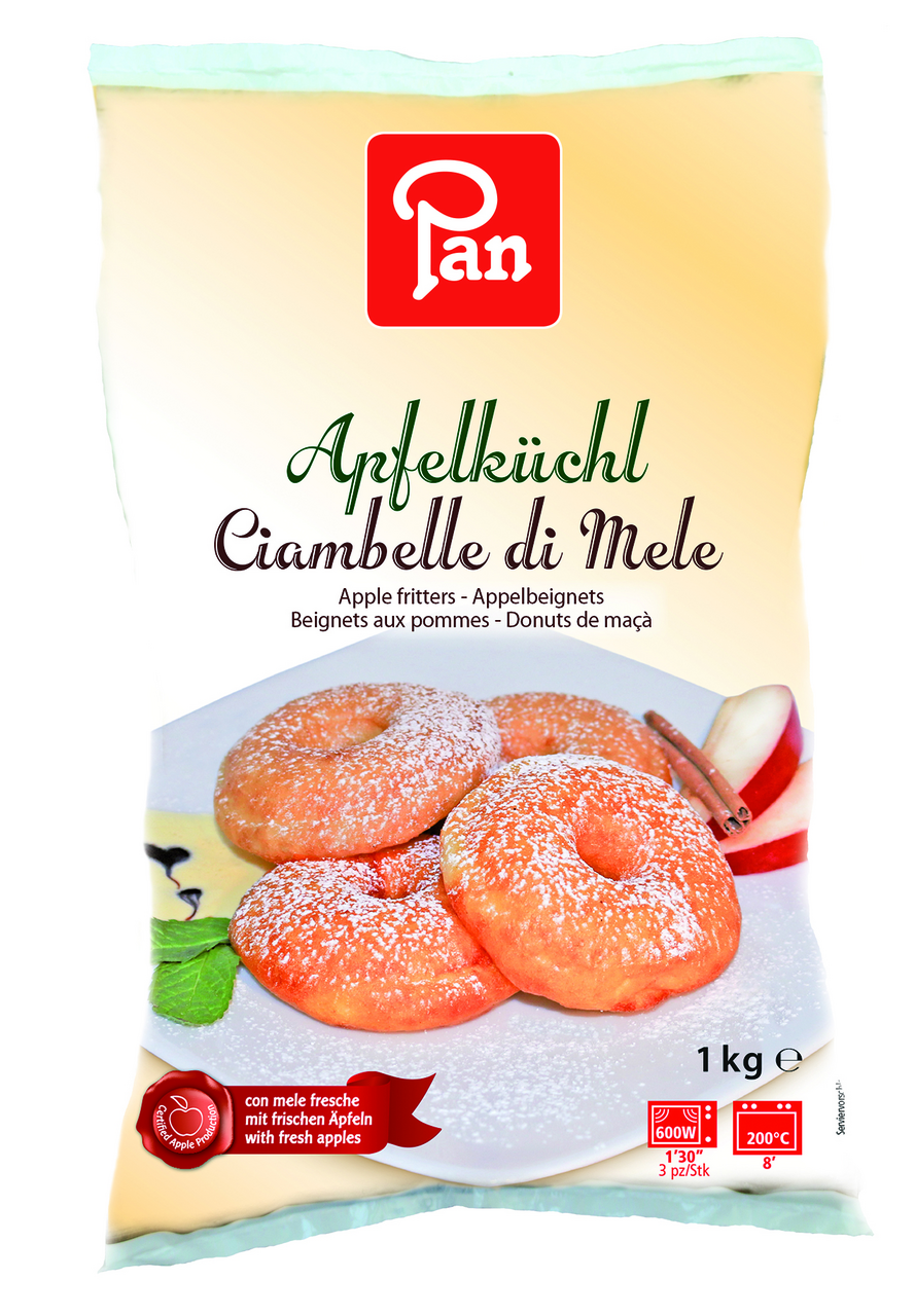 Pan Apfelküchle tiefgefroren, fertig gebacken, einzeln entnehmbar - 1 kg Beutel