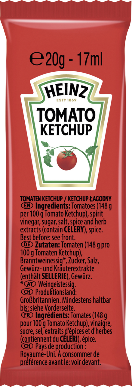 Heinz Tomato Ketchup 100 Stück à 20 g - 2 kg Karton