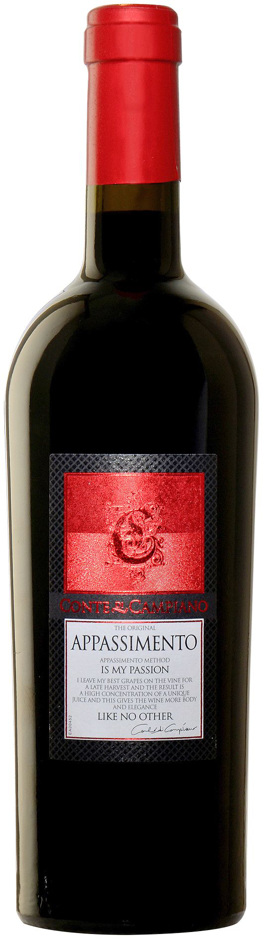 CONTE DI CAMPIANO Negroamaro Appassimento Rotwein trocken - 750 ml Flasche