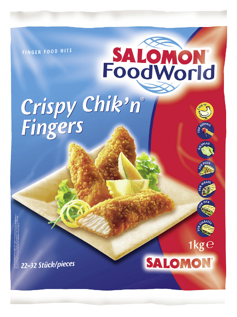 SALOMON FoodWorld Crispy Chik'n® Fingers - 1,00 kg Packung