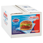 SALOMON FoodWorld Giant Burger gewürzt, roh, tiefgefroren 28 Stück à ca. 180 g Ø 5-6 Inch - 5,04 kg Karton