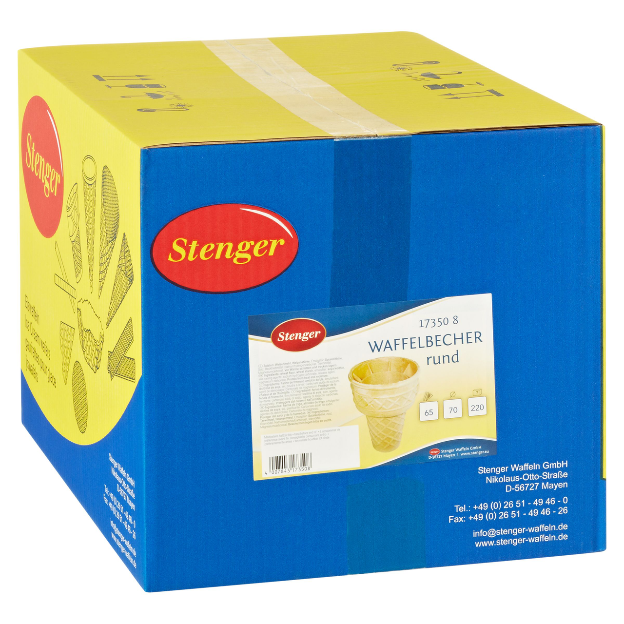 Stenger Waffelbecher rund 220 Stück à 6 g - 1,32 kg Karton