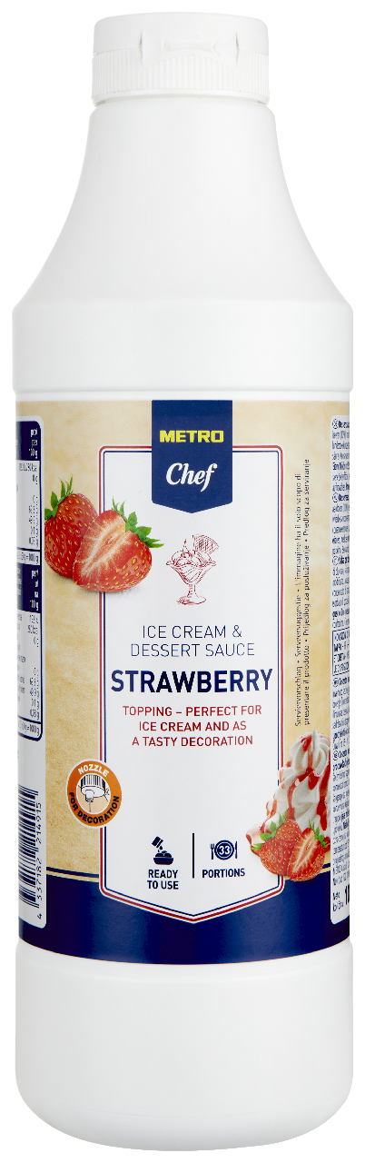 METRO Chef Dessertsauce Erdbeer - 1 kg Flasche