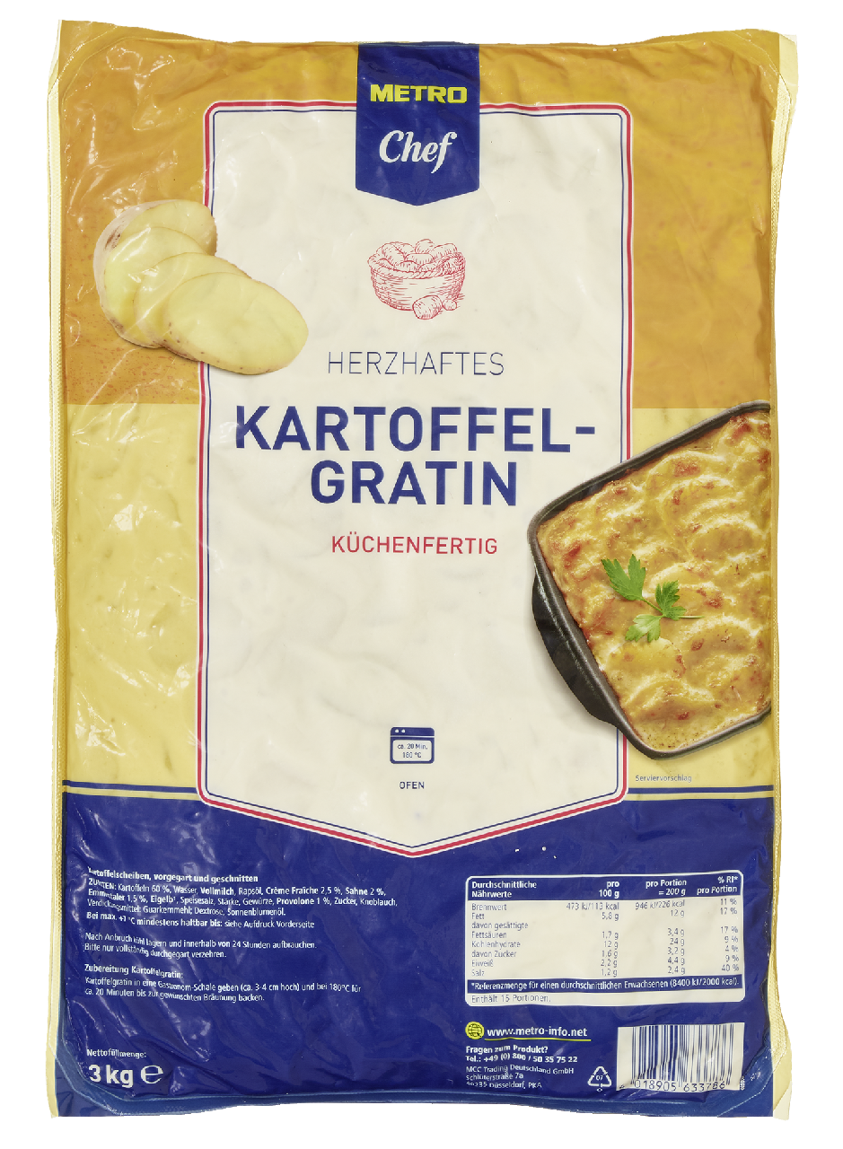 METRO Chef Kartoffelgratin - 3 kg Beutel
