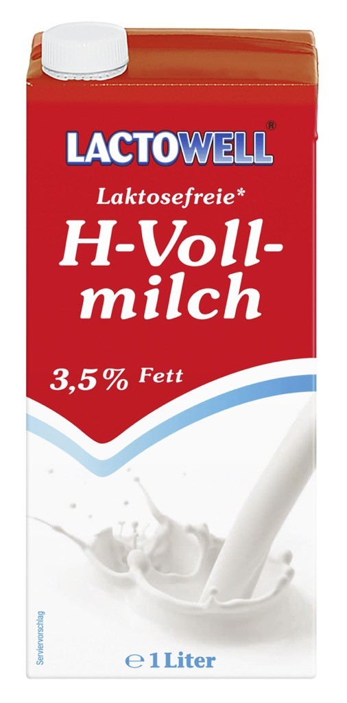 Lactowell H-Vollmilch laktosefrei 3,5 % Fett - 1 l Packung