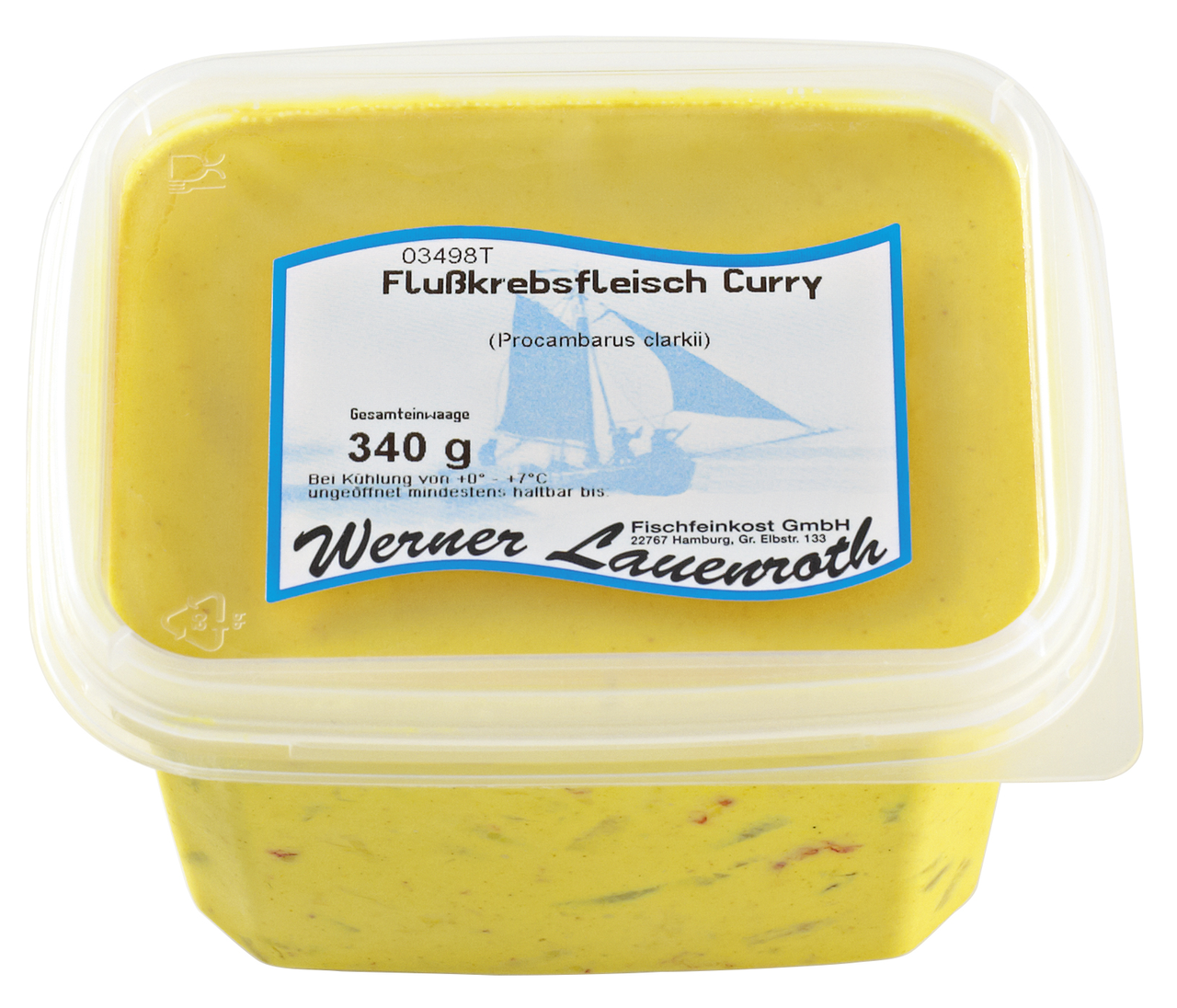 Werner Lauenroth Flusskrebsfleisch Curry - 340 g Becher
