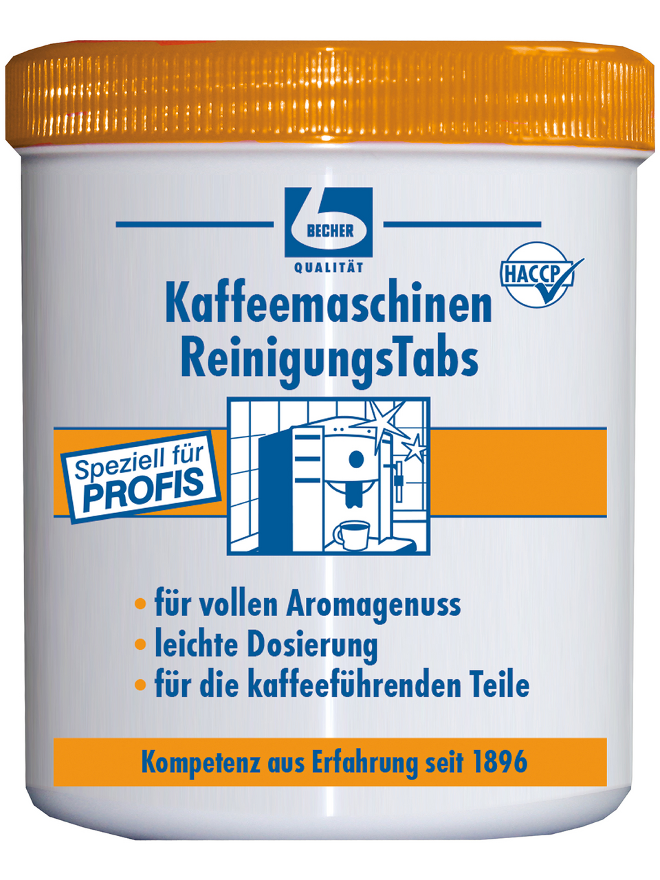 BECHER Kafeemaschinen-Reinigungstabs fest, 150 Tabs - 240 g Dose