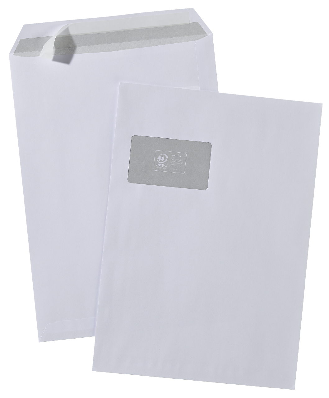 100 Stück SIGMA Briefumschläge DIN C4 mit Fenster weiß haftklebend für DIN A4 
