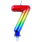 Heyne Geburtstagskerze metallischer Regenbogen Zahl 7