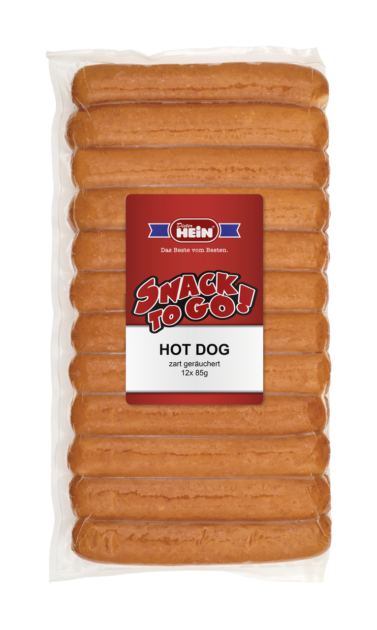 Dieter Hein Hot Dogs 12 Stück à ca. 85 g - 1,02 kg Packung