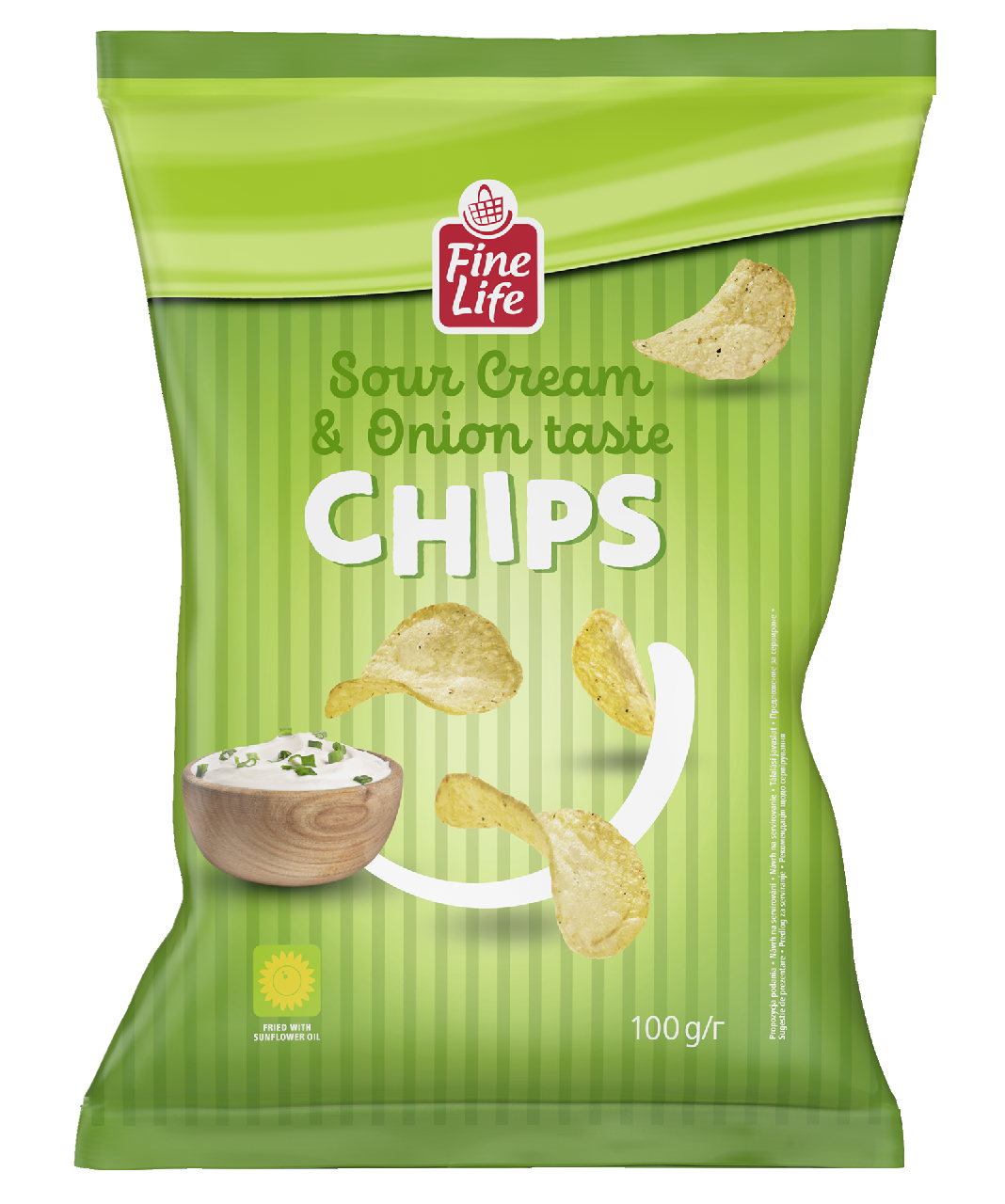 Fine Life Chips Sour Cream & Onion - 100 g Packung