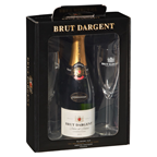 Brut Dargent Chardonnay Brut Sekt weiß + 2 Gläser 12 % Vol., 750 ml