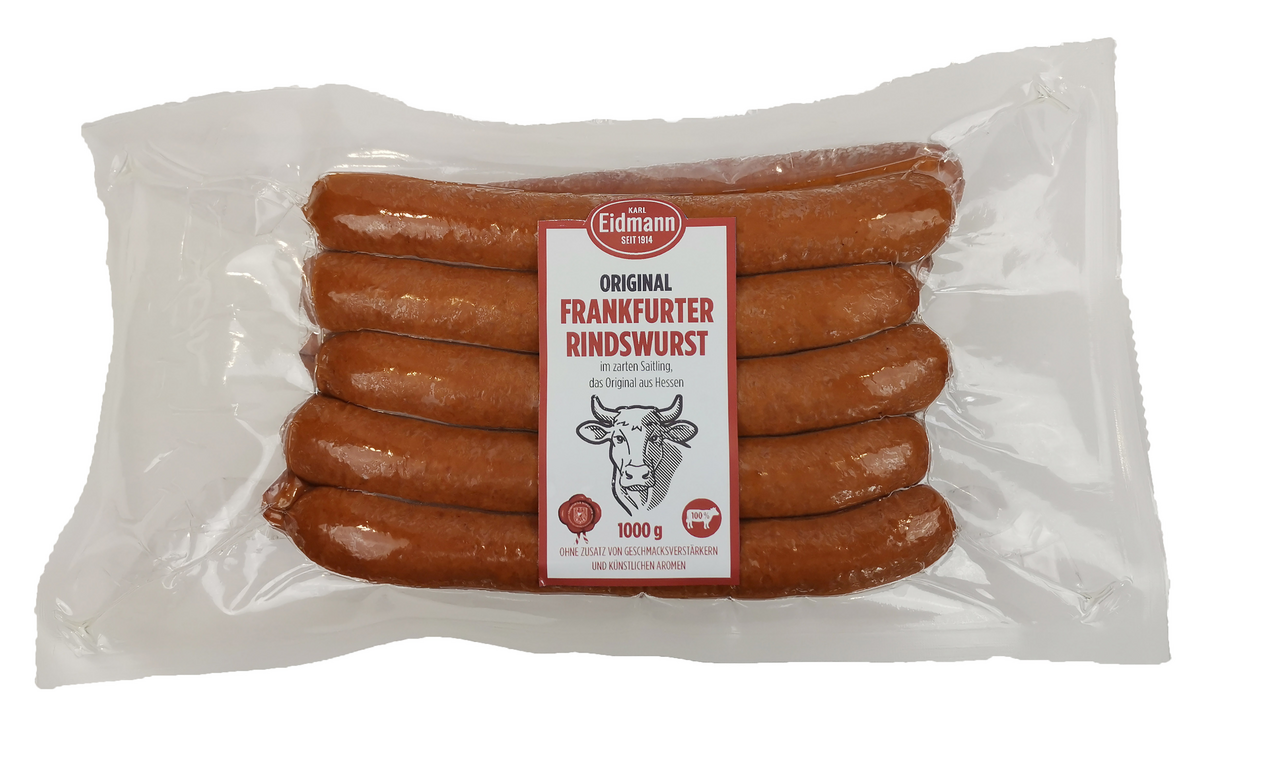 Eidmann Frankfurter Rindswurst 10 Stück à ca. 100 g - 1 kg Beutel