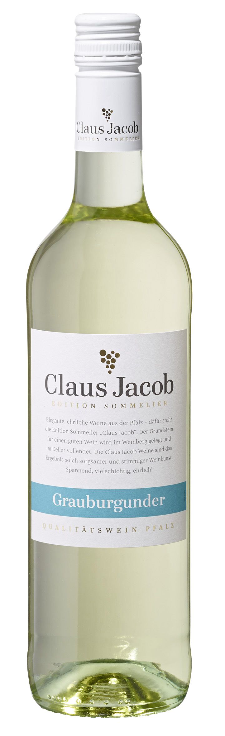 Claus Jacob Grauburgunder QbA Weißwein trocken - 750 ml Flasche