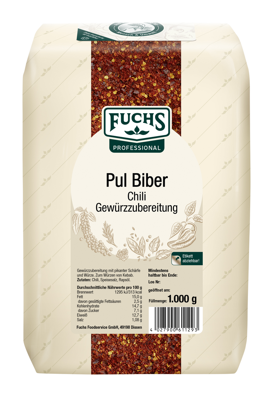 FUCHS Pul Biber Chili Gewürzzubereitung - 1 kg Beutel