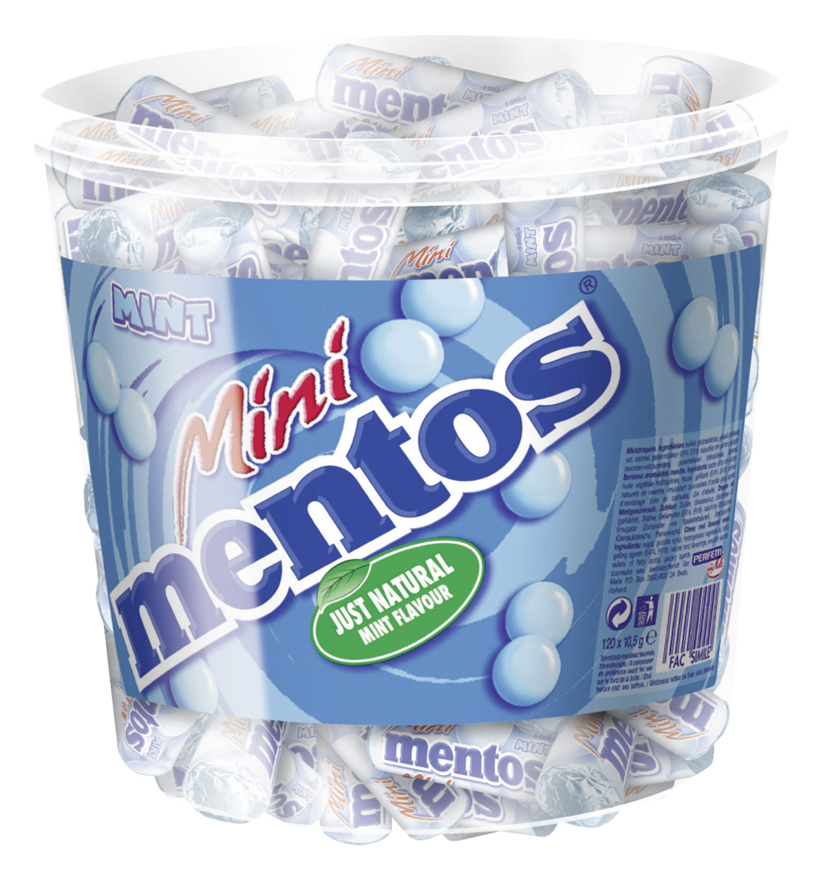 Mentos Mini Mint Mix 120 Stück - 1,26 kg Dose
