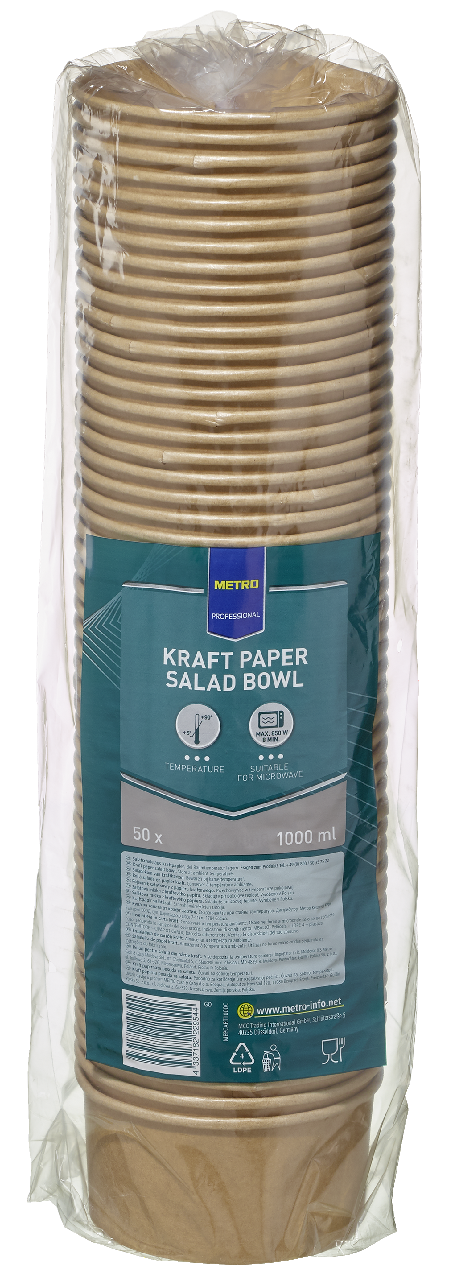METRO PROFESSIONAL Salatschale Pappe PE Ø 14,8 x 7,8 cm 1 l 50 Stück