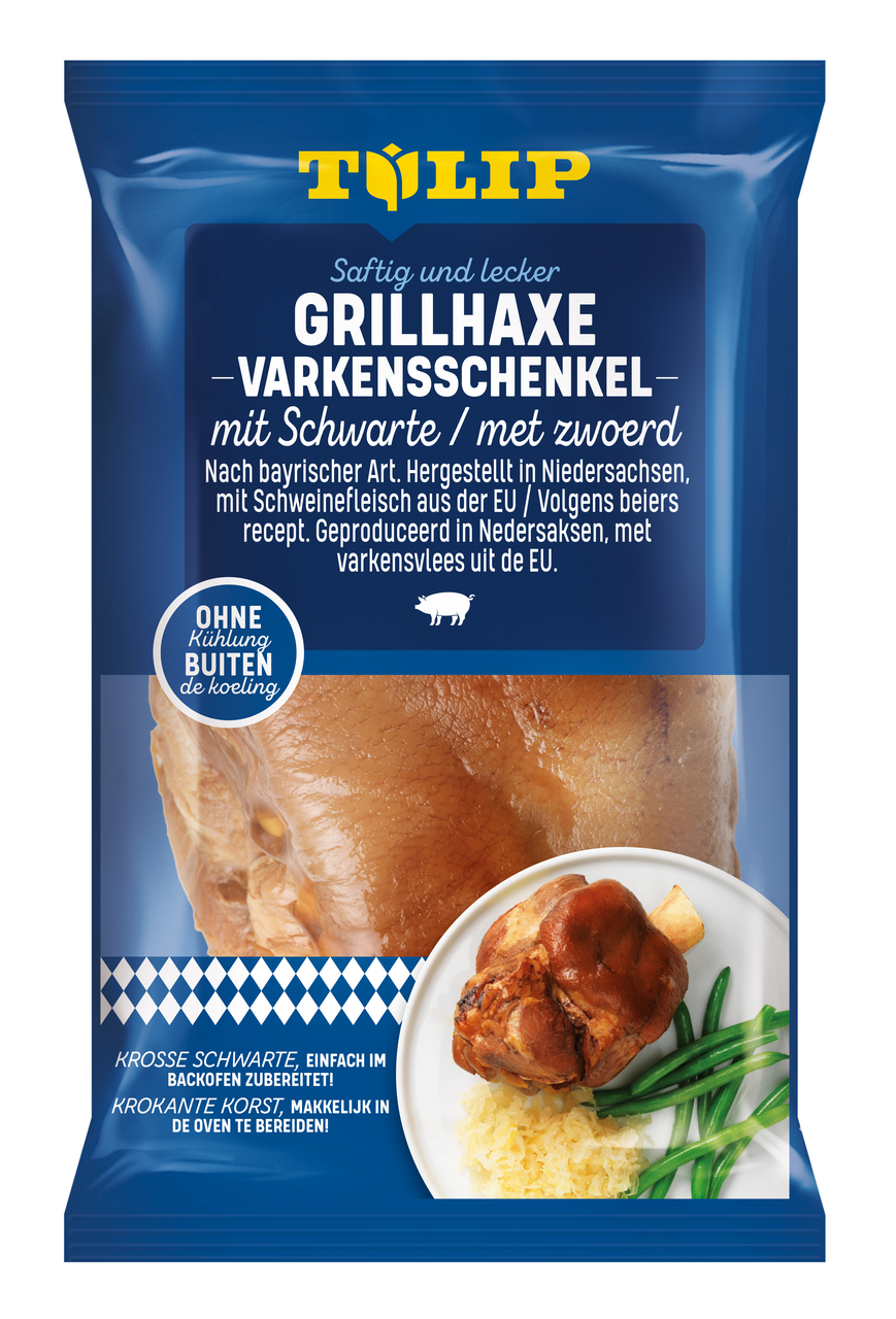 Tulip Foodservice Grillhaxe mit Schwarte, vorgegart 600 g Packung
