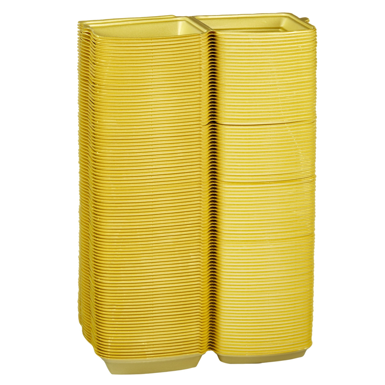 PAPSTAR Menübox XPS ungeteilt Gold eckig 7,5 cm x 24,3 cm x 20,8 cm 100 Stück