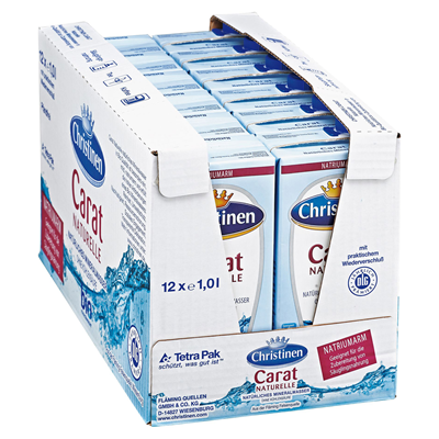 Christinen Bio Carat Mineralwasser Naturell 12 x 1 l Packungen