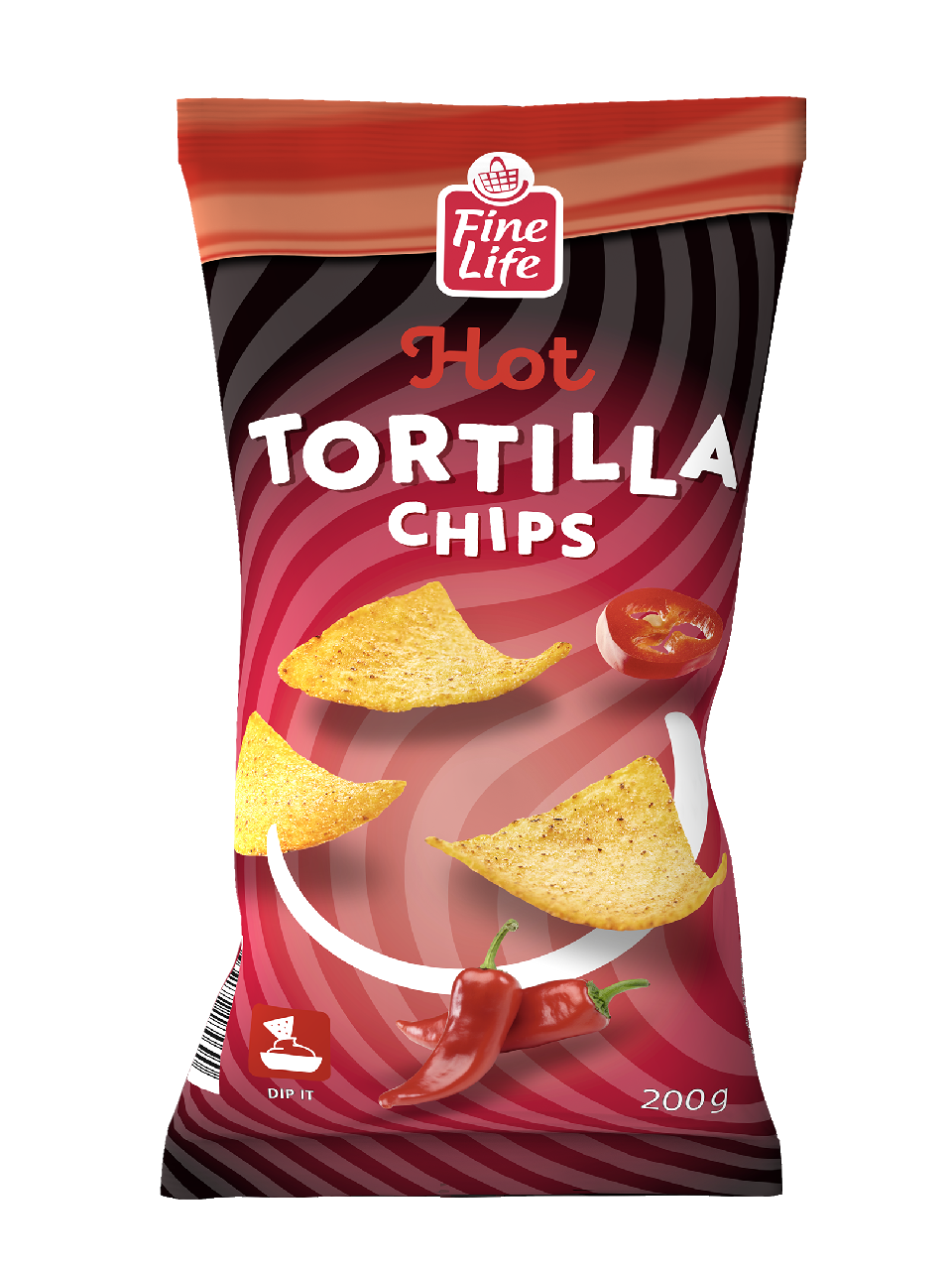 Fine Life Tortilla Chips Hot 200 g Packung