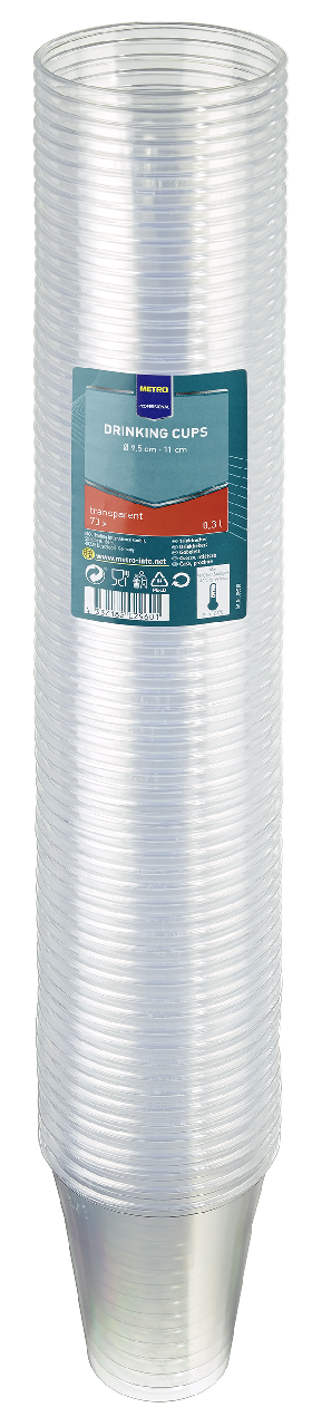 METRO PROFESSIONAL Trinkbecher PP Klar 0,3 l 80 Stück