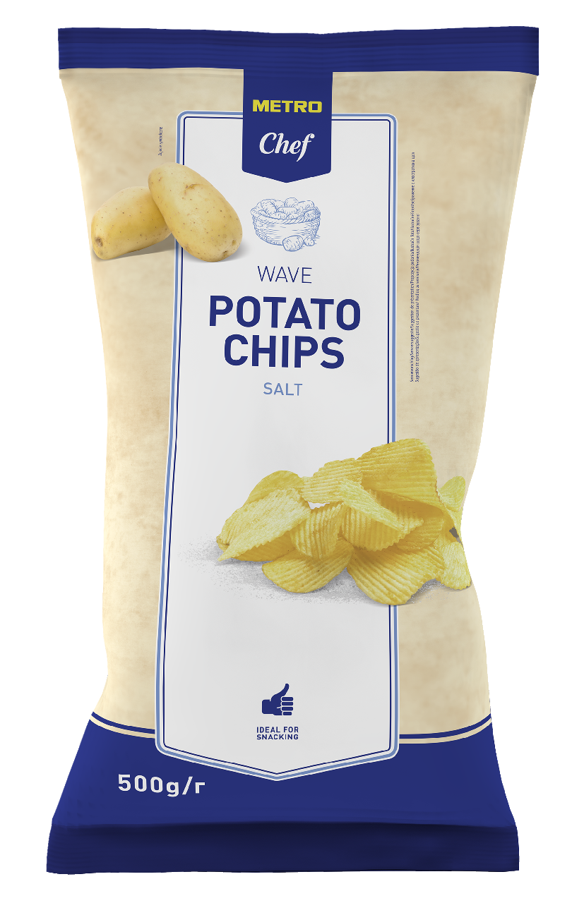METRO Chef Kartoffelchips Salz Wellen - 500 g Beutel