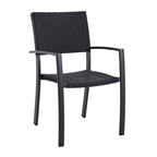 METRO PROFESSIONAL Armstuhl Black 4 Lines Alu / Rattan (PE)