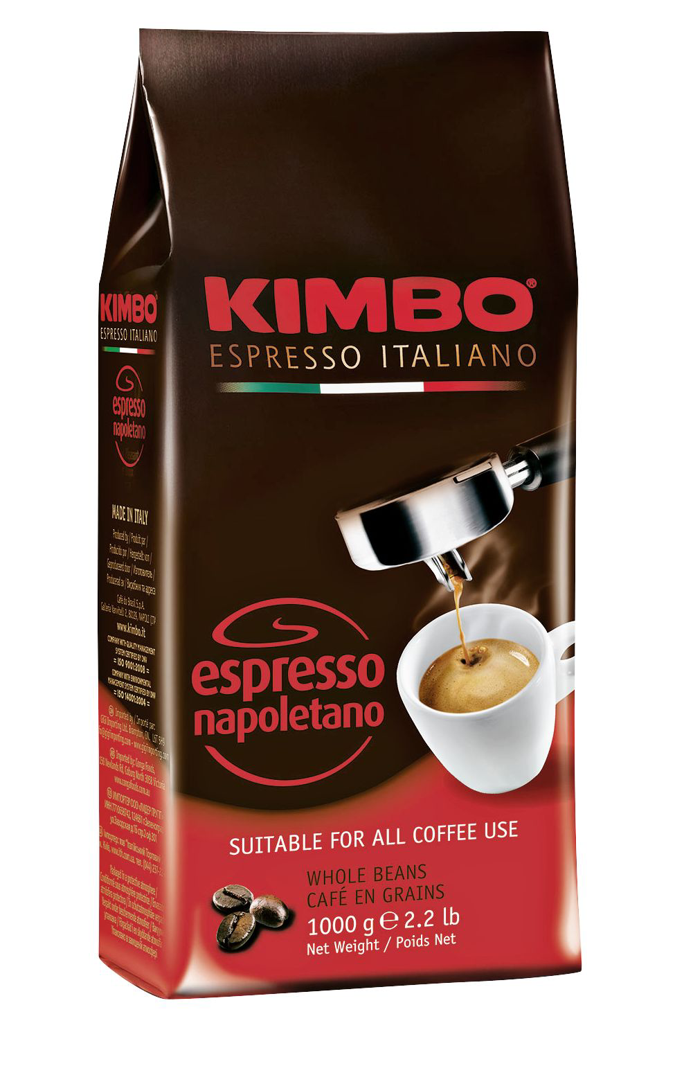 Kimbo Espresso Napoletano ganze Bohnen - 1 x 1 kg Packung