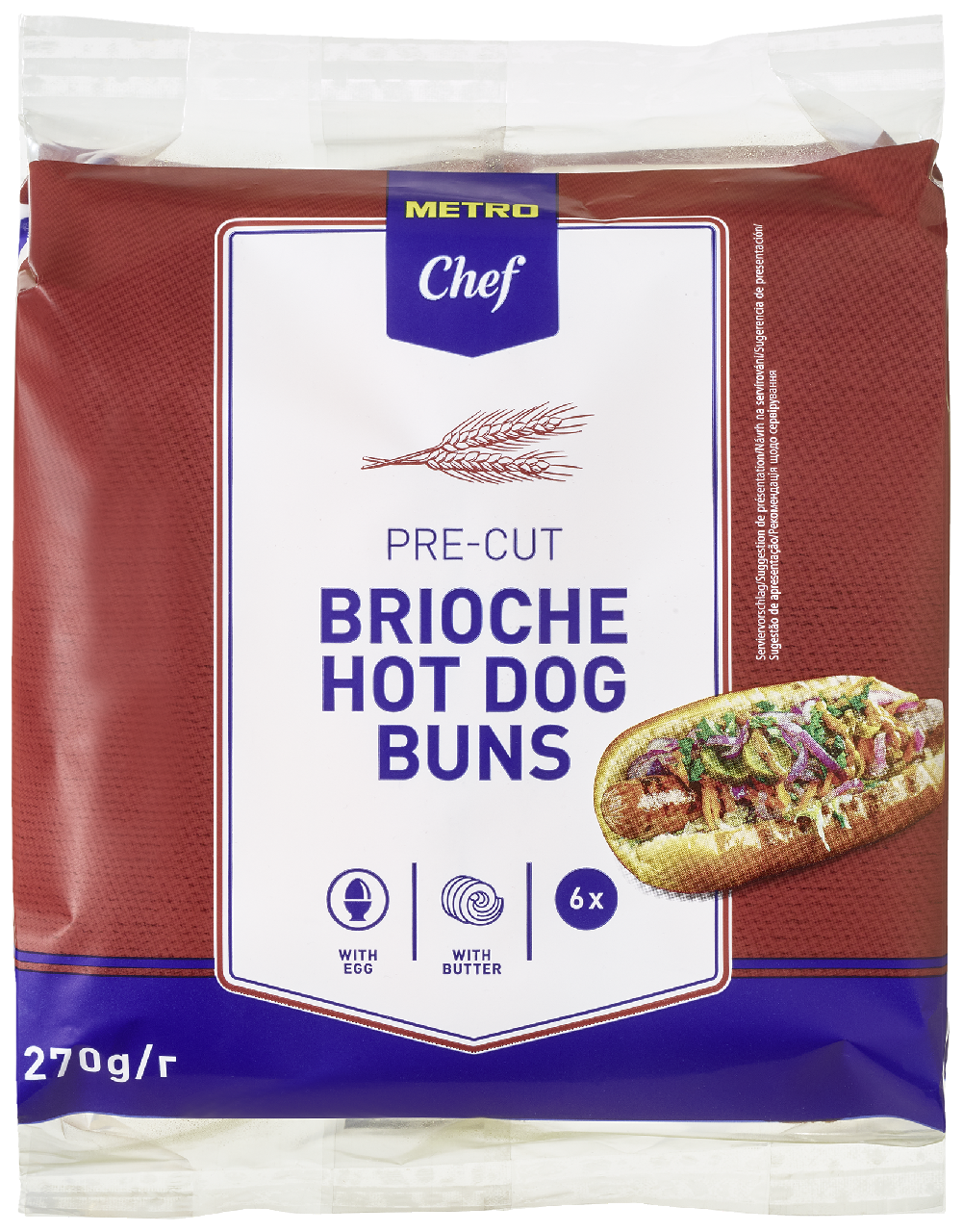 METRO Chef Brioche Hot Dog 6 Stück à 45 g - 270 g Packung
