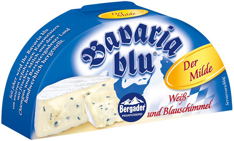Bavaria blu der Milde Weichkäse mit Blauschimmel, 72 % Fett i. Tr. - 6 x 175 g Packungen